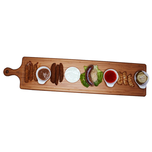 SET OF 2  LONG SERVING BOARDS WITH HANDLE 34.3" X 5.9" | 87 X 15 CM