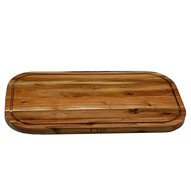 Zavis Green Acacia Wood Serving Rounded Cutting Board With Juice Groov