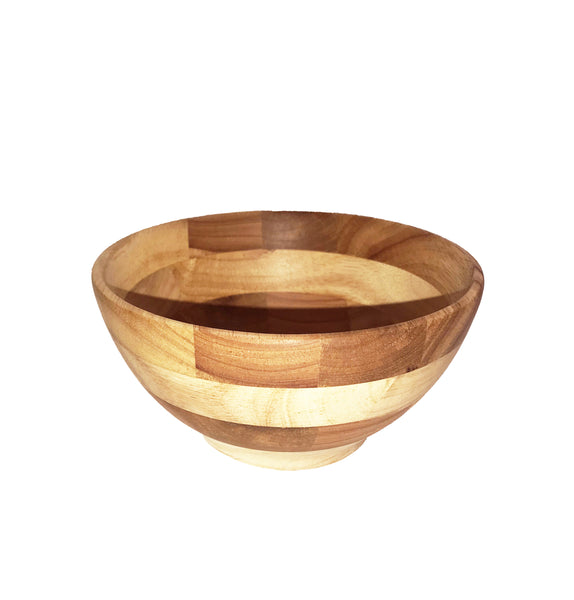 Zavis Green Acacia Wood Round Salad Bowl 6"  | Dishwasher Safe