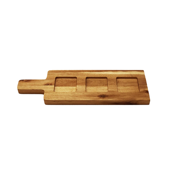 [ Set of 6 ] Zavis Green Acacia Wood 4 Hole Double sided Flight Board 17.5" | Dishwasher Safe