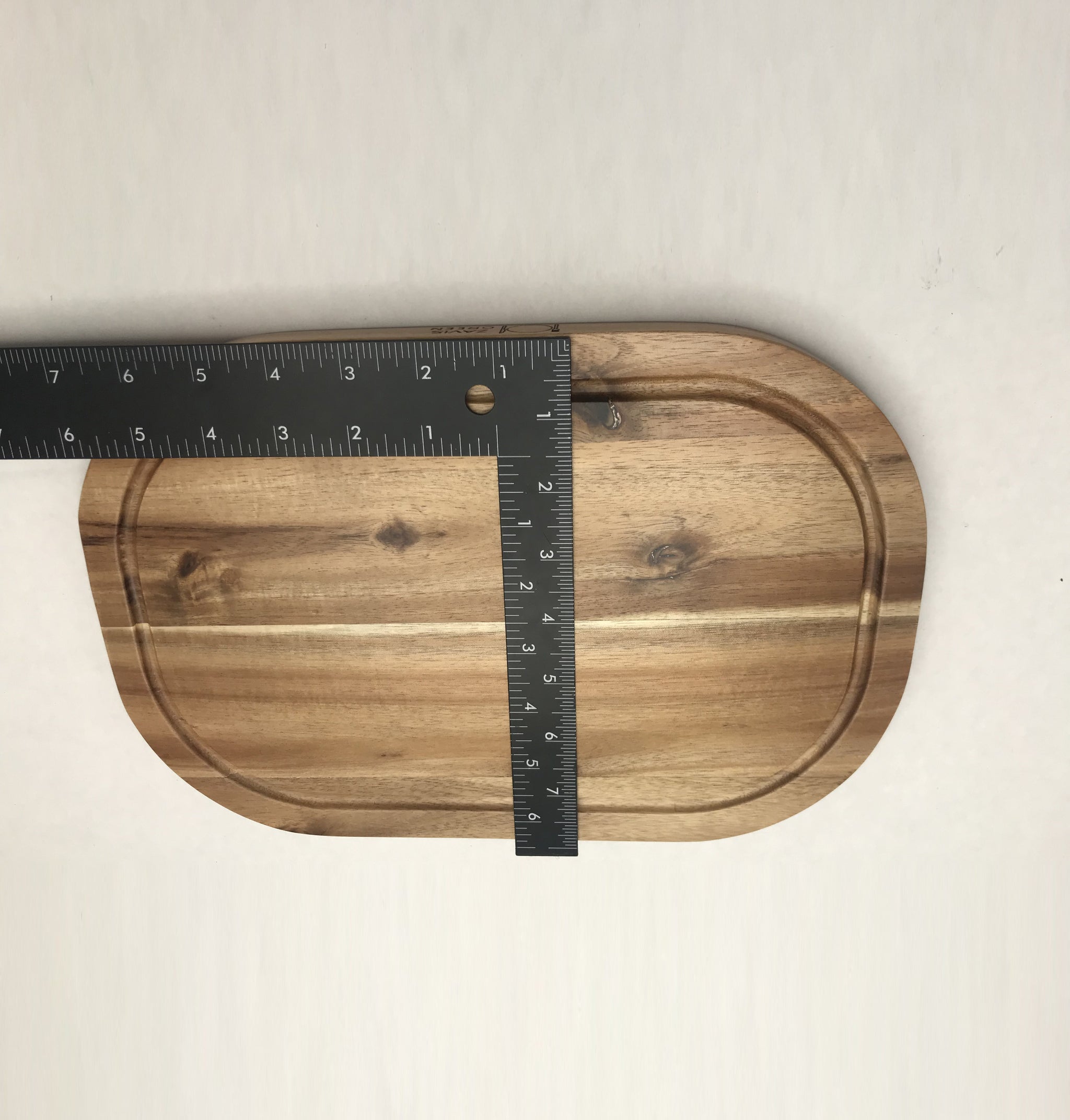 Zavis Green Acacia Wood Serving Rounded Cutting Board With Juice Groov